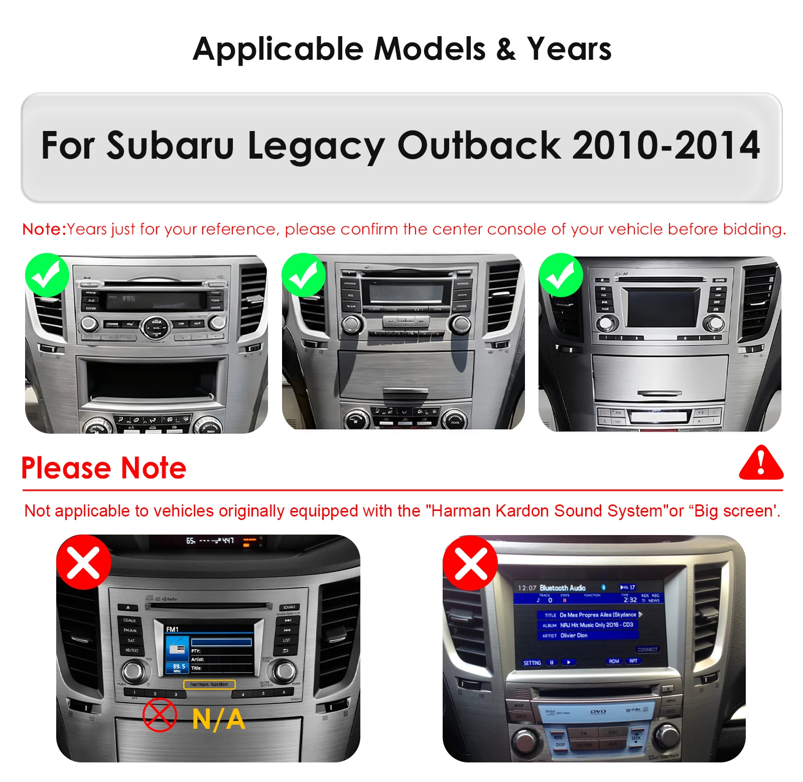 Android 14 Car Stereo Auto Radio For Subaru Legacy Outback 2010-2014 Carplay RDS 8G+128G Support ADAS 360camera SWC TPMS  FM AM