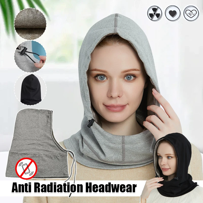 Anti Radiation Cap 100% Silver Fiber Phone Emf Protection Pullover Hat Men Women Electromagnetic Wave Shielding Beanies Hood Cap