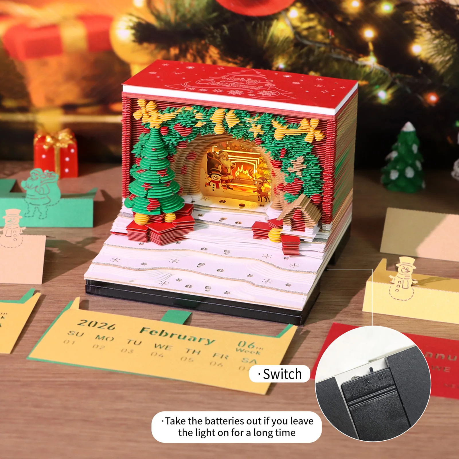 Calendario decorativo per il conto alla rovescia delle vacanze a LED, piccolo arredamento per il desktop domestico, decorazione per caminetto delle vacanze
