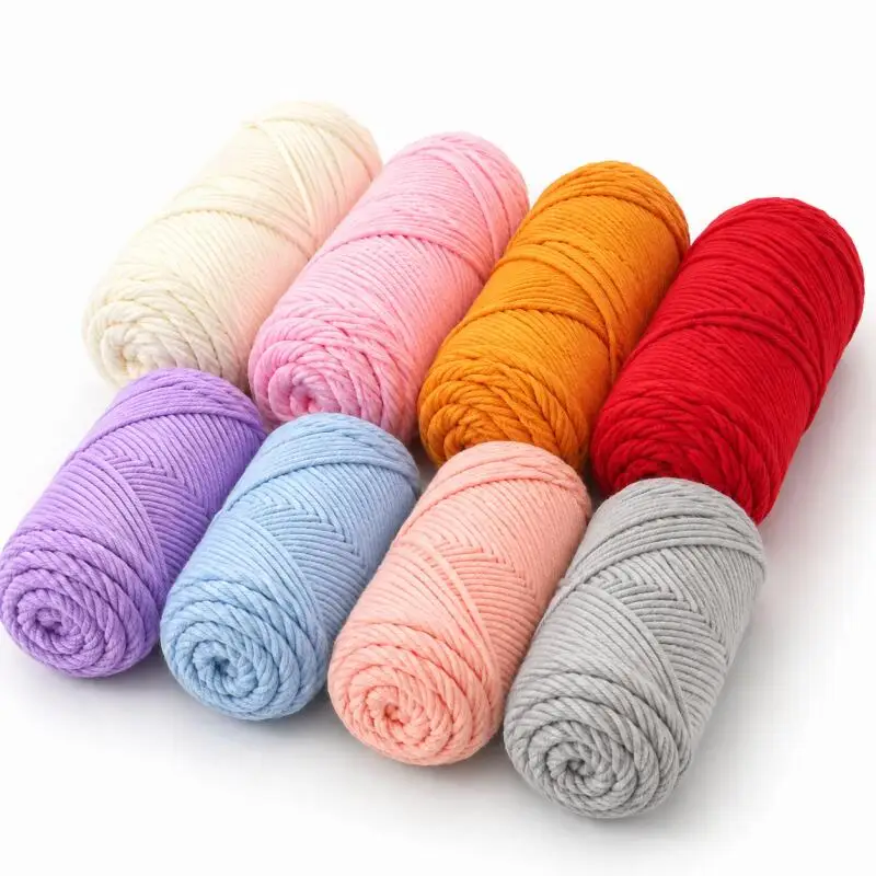 100g/Knäuel 8-fädiges DIY-Milchbaumwollgarn Handgemachtes Strickgarn Weiches und warmes Baumwollgarn Wollgarn zum Handstricken und Häkeln – Detail 3