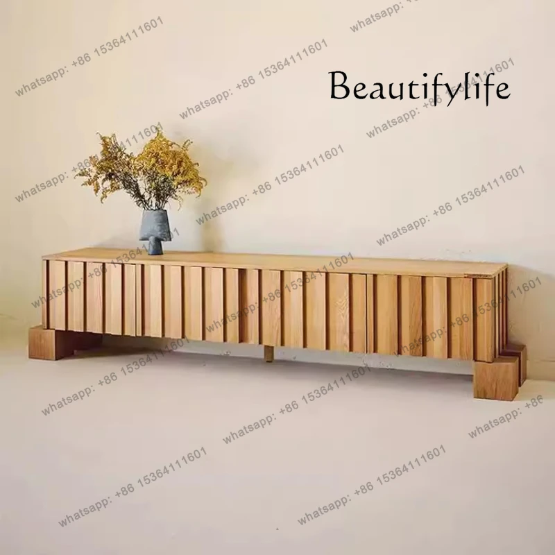 

smart home Nordic Vintage Solid Wood TV Cabinet Oak Locker Display Living Room Cabinets French Vitrina Szafki Do Salonu Bedroom