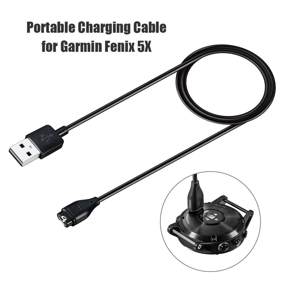 Cable de carga USB de 1m, cargador de reloj para Garmin Fenix 6S 6 5 Plus 5X Vivoactive 3 con buen rendimiento antiinterferencias