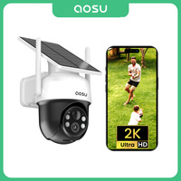 AOSU 3MP 100% Wire-Free Solar WiFi Camera 5000 mAh Two-way Audio Security Camera Wireless Solar Panel PTZ CCTV Camera