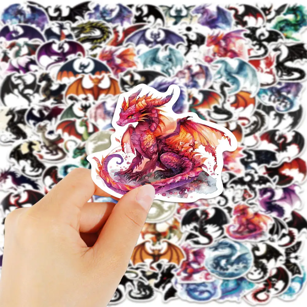 100Pcs Fantasy Dragon Stickers for Kids Waterproof Vinyl Dragon Sticker for Teens Water Bottle Laptop Decor Crafts Party Favors