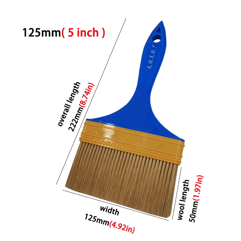 Blue Plastic Handle Plastic Wire Brush Water-Based Oil Brush Painting Tool Decoration Paint Latex Cleaning Barbecue Baking