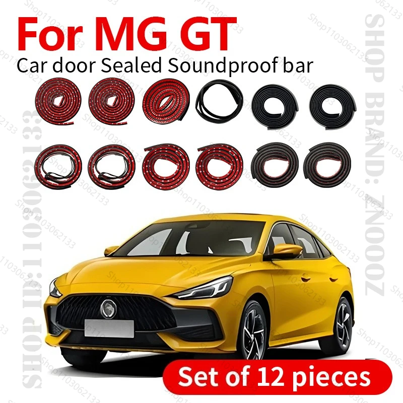 

For 2014-2019 MG GT Car Door Seal Strip Rubber Double Layer Sealing Protector Soundproof Strip Dustproof Seal Strip 12PCS Set