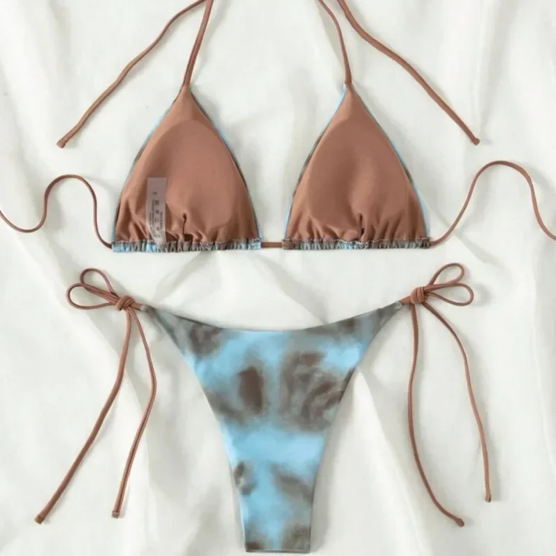 التعادل صبغ مثير البيكينيات 2025 المايوه النساء ملابس السباحة رفع الإناث الشاطئ ملابس سباحة حريمي لباس سباحة البرازيلي مجموعة البكيني بركة السباح