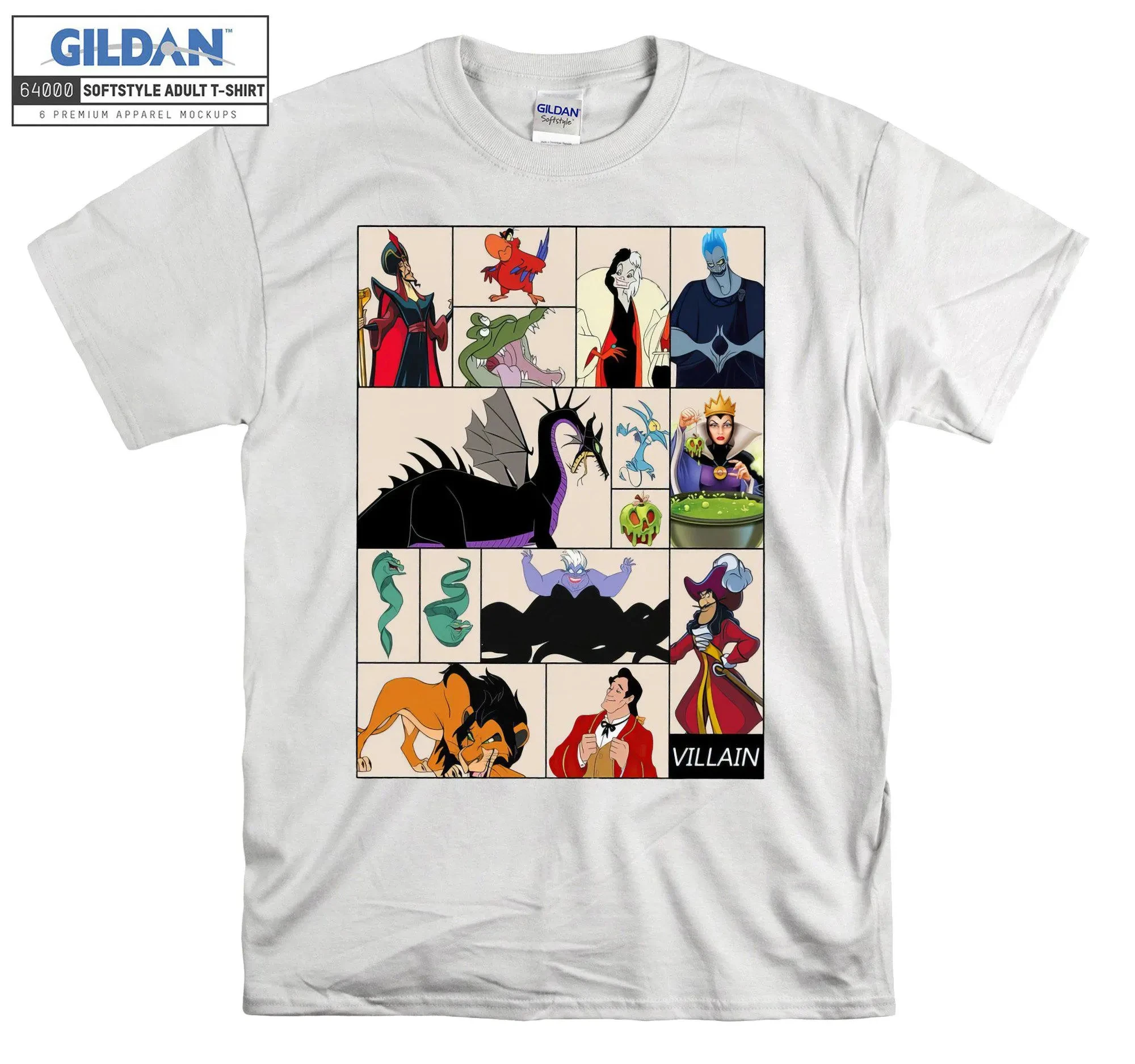 تي شيرت Disney Villains Box of Profile تي شيرت Hades Hook Scar Evil، هوديس للعطلات للأطفال والكبار، بيجامة عيد الميلاد القابلة للتخصيص