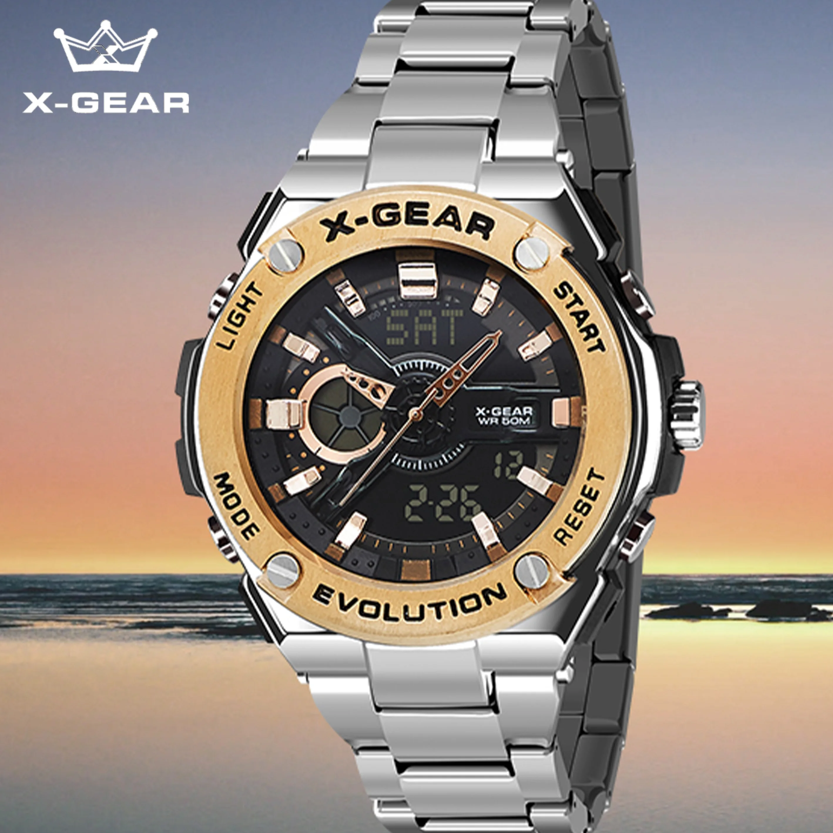 X-GEAR Men's Digital Sports Watch Waterproof Outdoor Multifunctional Electronic Wristwatch with Alarm Chronograph