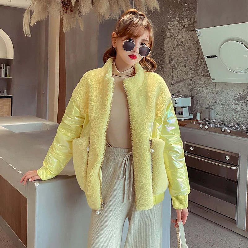 

Women's ort down Cotton Jaet 2026 New Sle Warm Faux Lamb Fur Vest Korean Version Autumn Winter Faion Trend