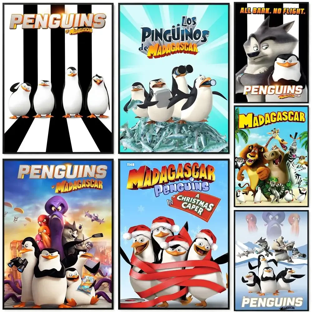 series The Penguins of Madagascar Poster HD Frameless Fresh Natural Style Wall Art Home Decor For Living Room Bedroom Gift