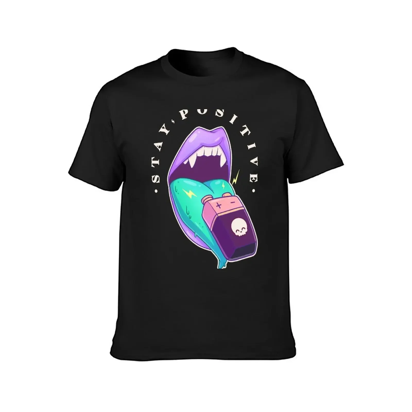 Stay Positive Pastel Vampire Mouth - Kawaii Krypt T-Shirt anime t shirts designer shirts basketball graphic tees men tshirt