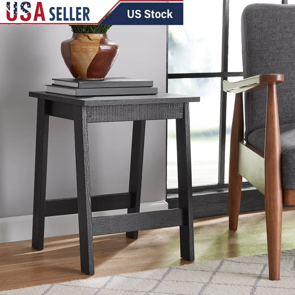 

Small Square Wood Side Table Modern Design Versatile Placement Living Room Bedroom Hallway Indoor Use Assembly Required