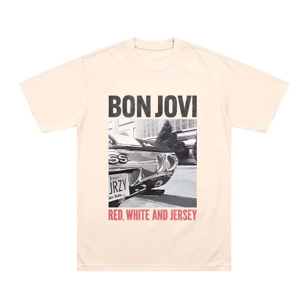 Bon Jovi FOREVER تي شيرت عادية الرجال النساء الهيب هوب قصيرة الأكمام تي شيرت Harajuku أنماط موضة للجنسين ملابس قطنية الشارع الشهير