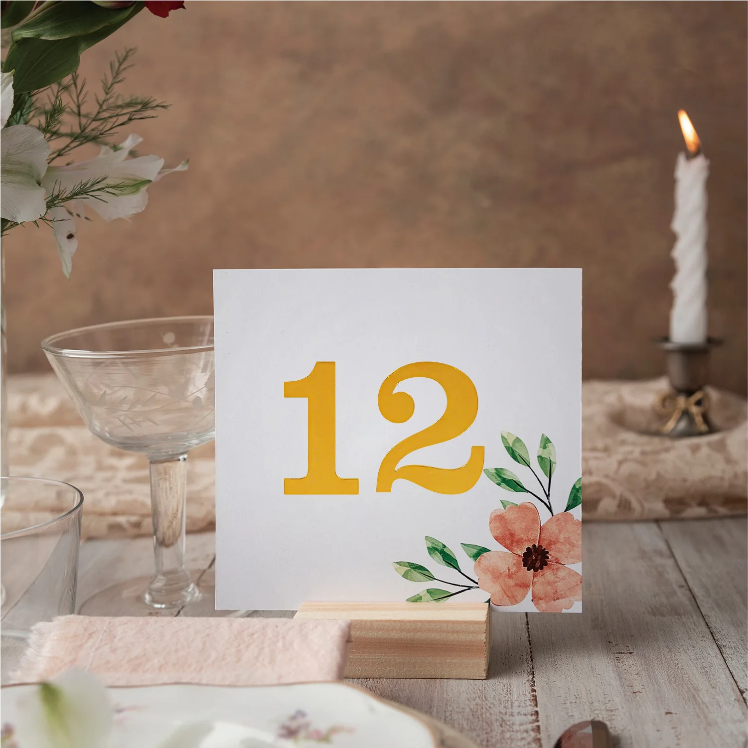 Waterproof Gold Foil Number Stickers 0.5-2 Inch Self Adhesive Vinyl for Home Address Mailbox Art Project Identification