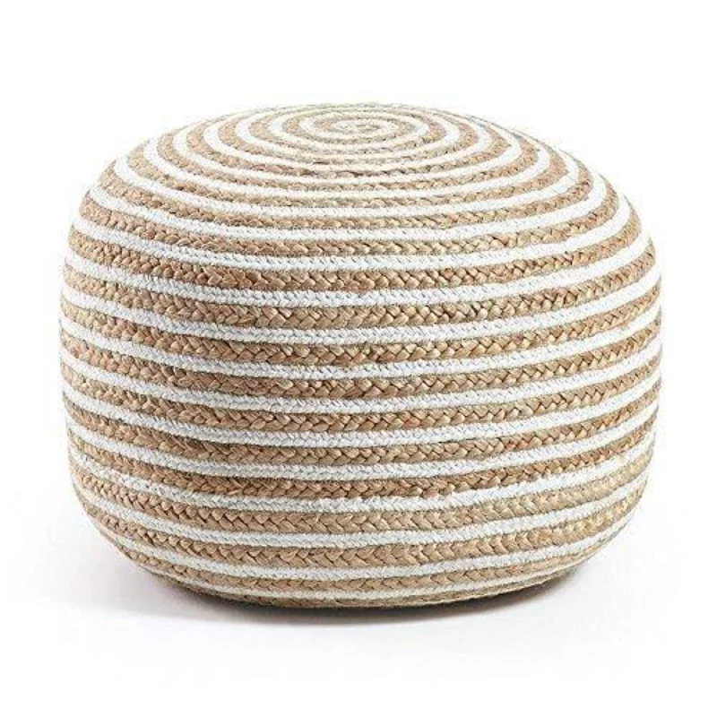 Cover Braided Jute Foot Stool Cover Home Décor Modern Floor Pouf Living Room Rugs Living Room Carpet