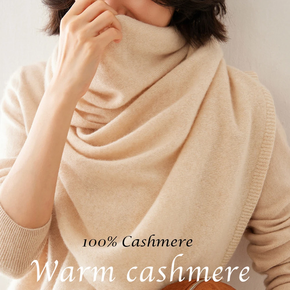 

100% Cashmere Women's Scarf Winter Long Warm Cashmere Shawl Classic Men Knitted Wool Scarves Adult Scarves 2026 Luxury Gifts