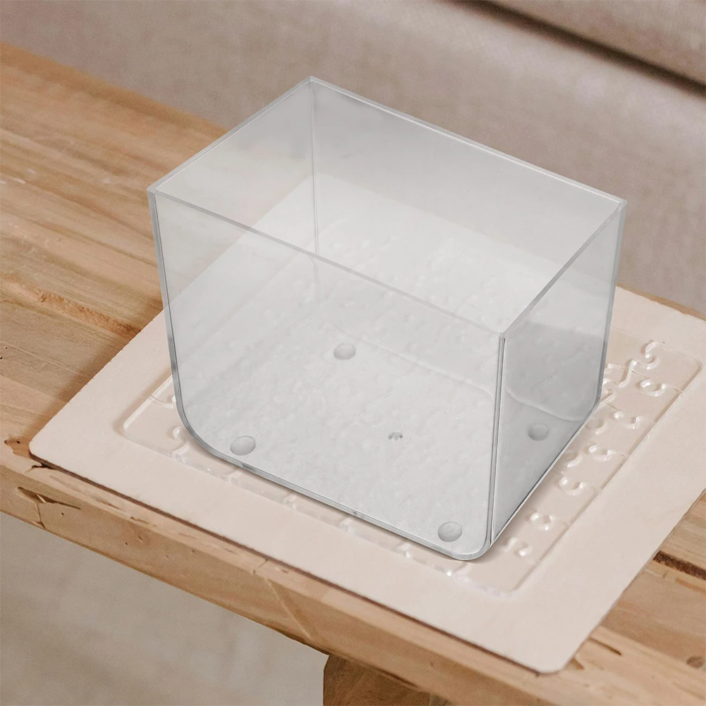 

2pcs Mini For Betta Goldfish Small Aquarium Transparent Cube Desktop Decor Portable Nano Tank Turtles Shrimp Reptiles Clear