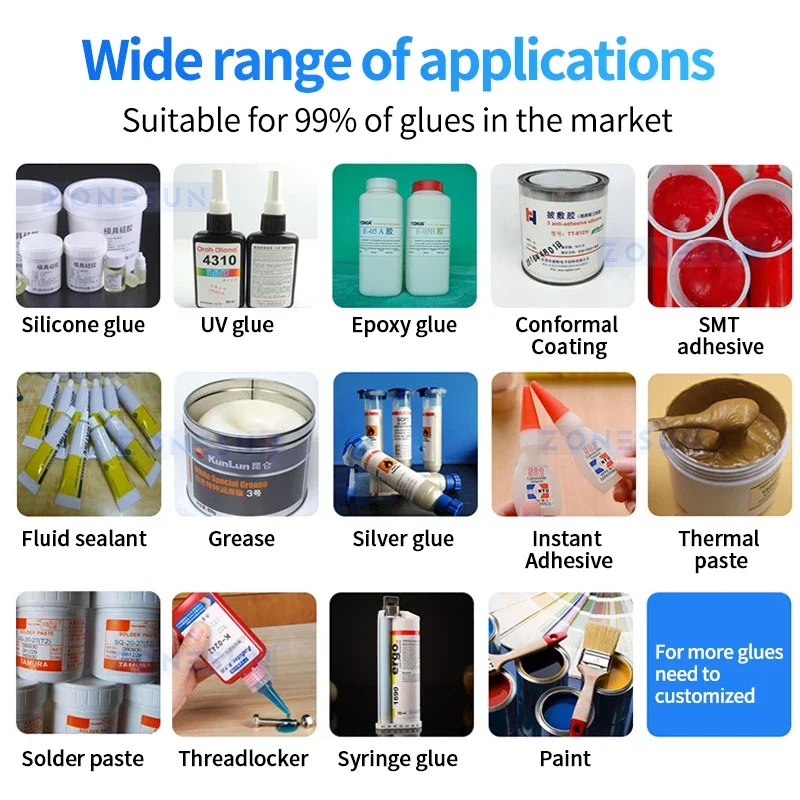 ZONESUN Mesin Pengeluaran Lem UV Perekat Pigmen Silikon Dispenser Perekatan Agen Ikatan Cairan Peralatan Pengemasan ZS-GD302