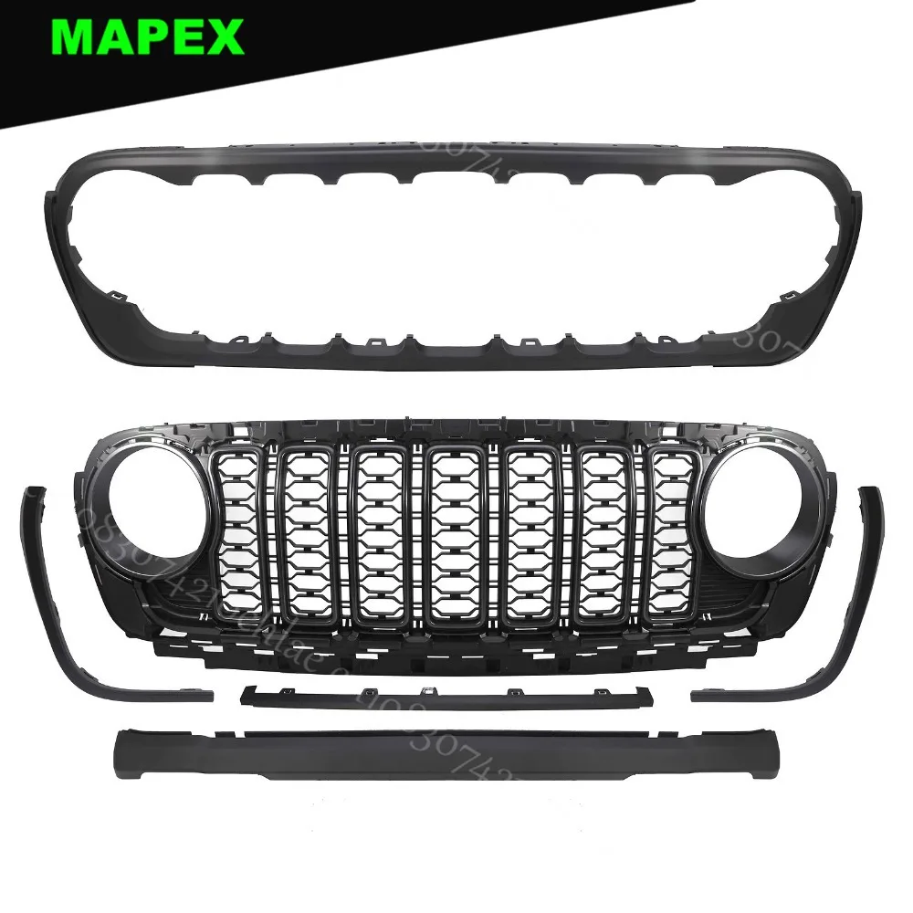 2018-2024 Front Grille Black Mesh Grille Fit for Jeep Wrangler JL / Gladiator JT NEW
