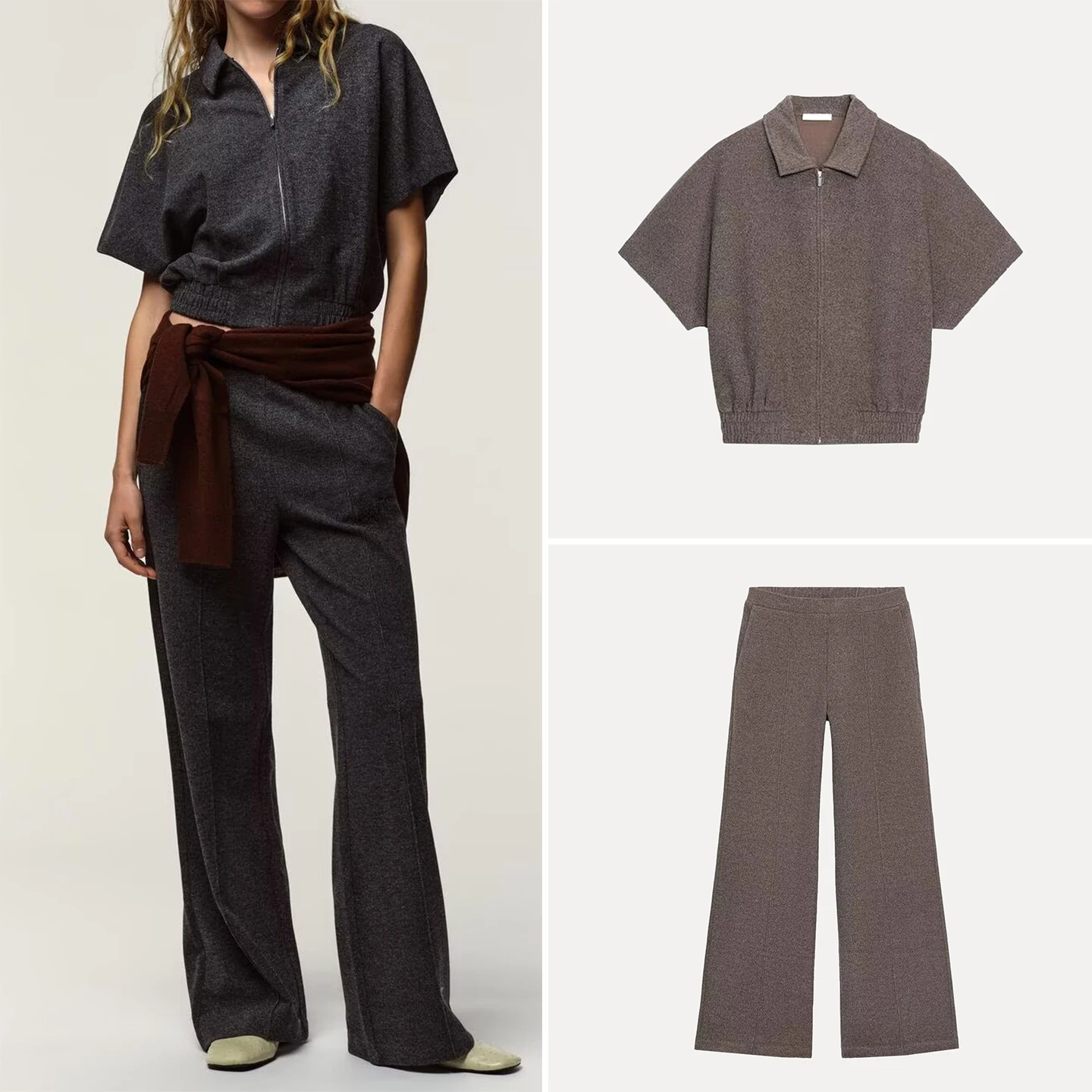 

Женский комплект из жилета и широких брюк Faion ort Sve, длинные брюки с высокой талией, однотонная одежда для взрослых Four Seasons