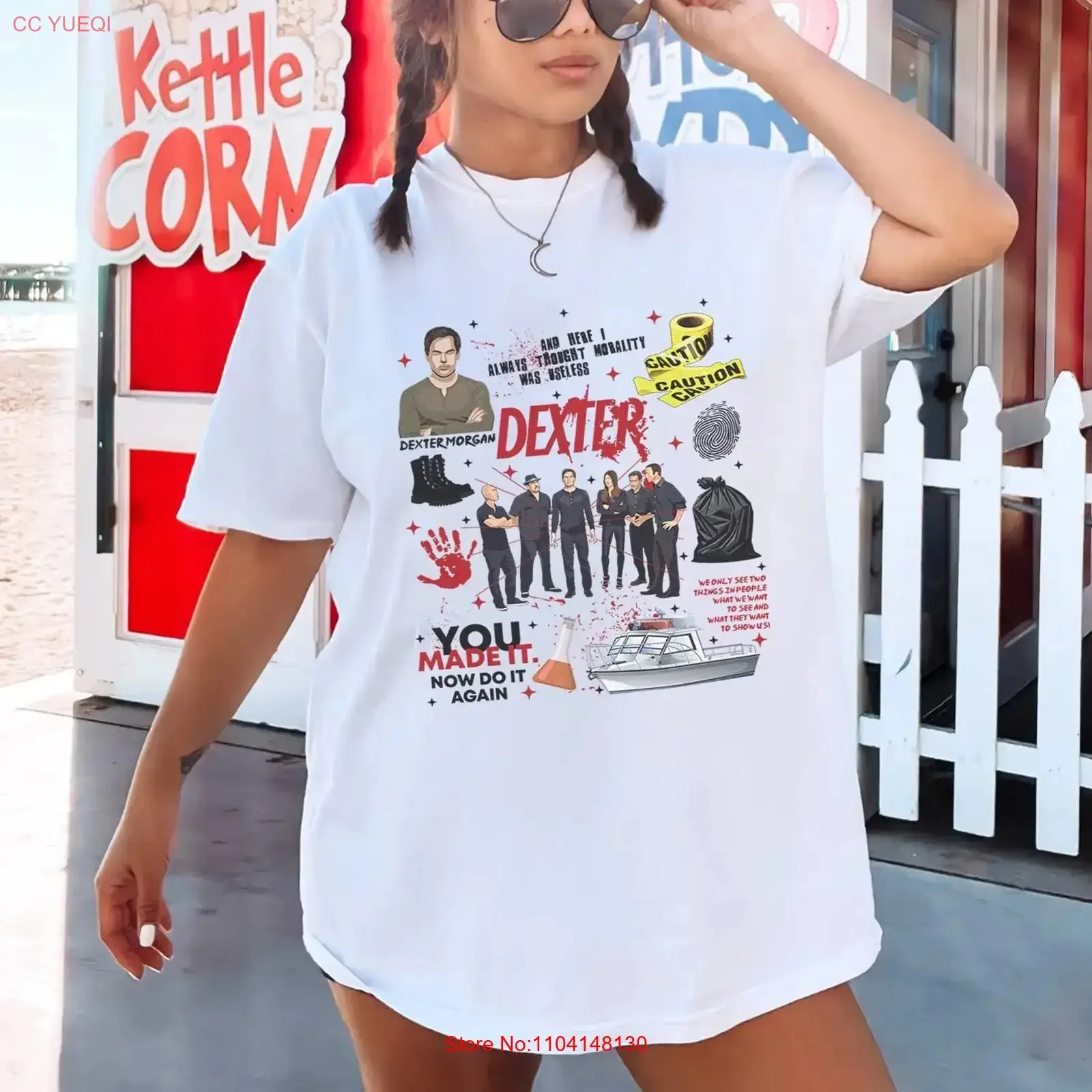 Dexter Morgan Movie Camiseta Retro vintage Lavado Cómodo Suave Gráfico unisex Moda versátil Ropa de diseñador estirada
