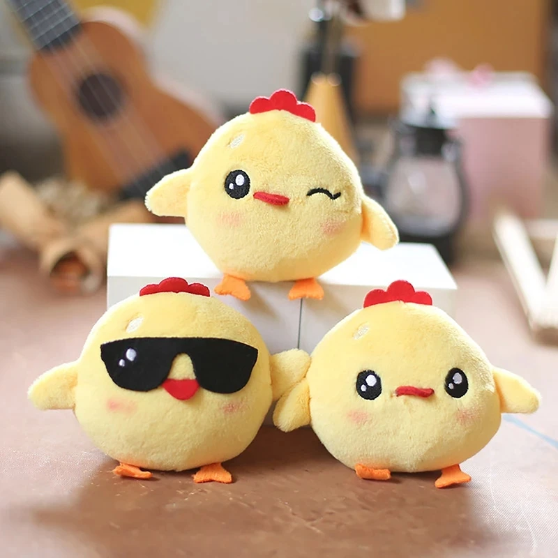 

1Pcs 8CM Fun Cute Stuffed Chicken Keyring Lovely Cartoon Chick Plush Doll Keychain Bags Pendant Plush Stuffed Animal Doll Toys