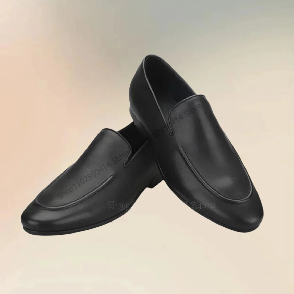 Рисунок 3 - Черные мужские лоферы из матовой кожи с шитьем