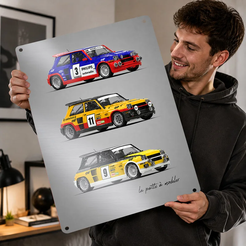 France Alpine A110 R5 Turbo Sports Car Aluminum Posters Customized Metal Tin Sign Technical Blueprint Wall Art For Living Room