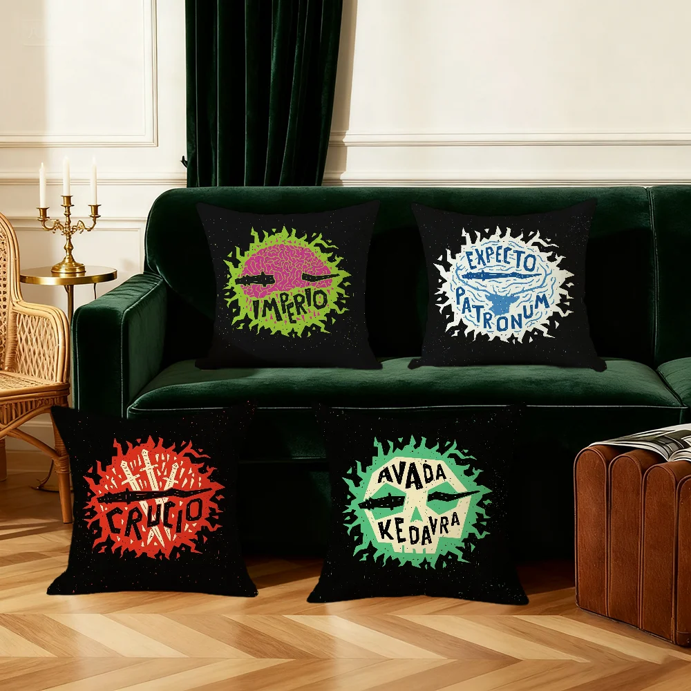 Hp-cute C-crucio-o spell cushion cover Nordic Simplicity Pillow Cover Decoration Room Home Sofa living Office Car