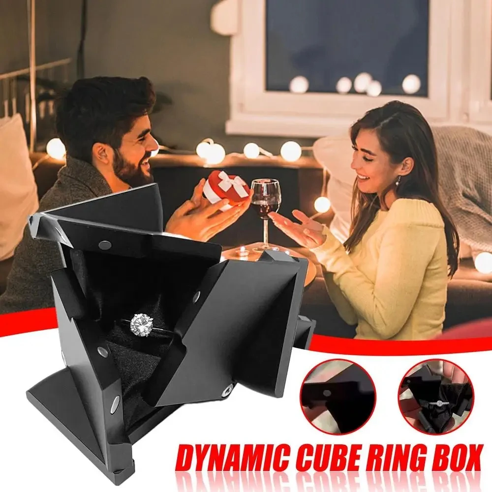 مكعبات ديناميكية صندوق خاتم تشوه ميكانيكي صندوق مجوهرات اقتراح صندوق ألعاب مفاجأة إبداعية لهدايا الصديقة الجديدة