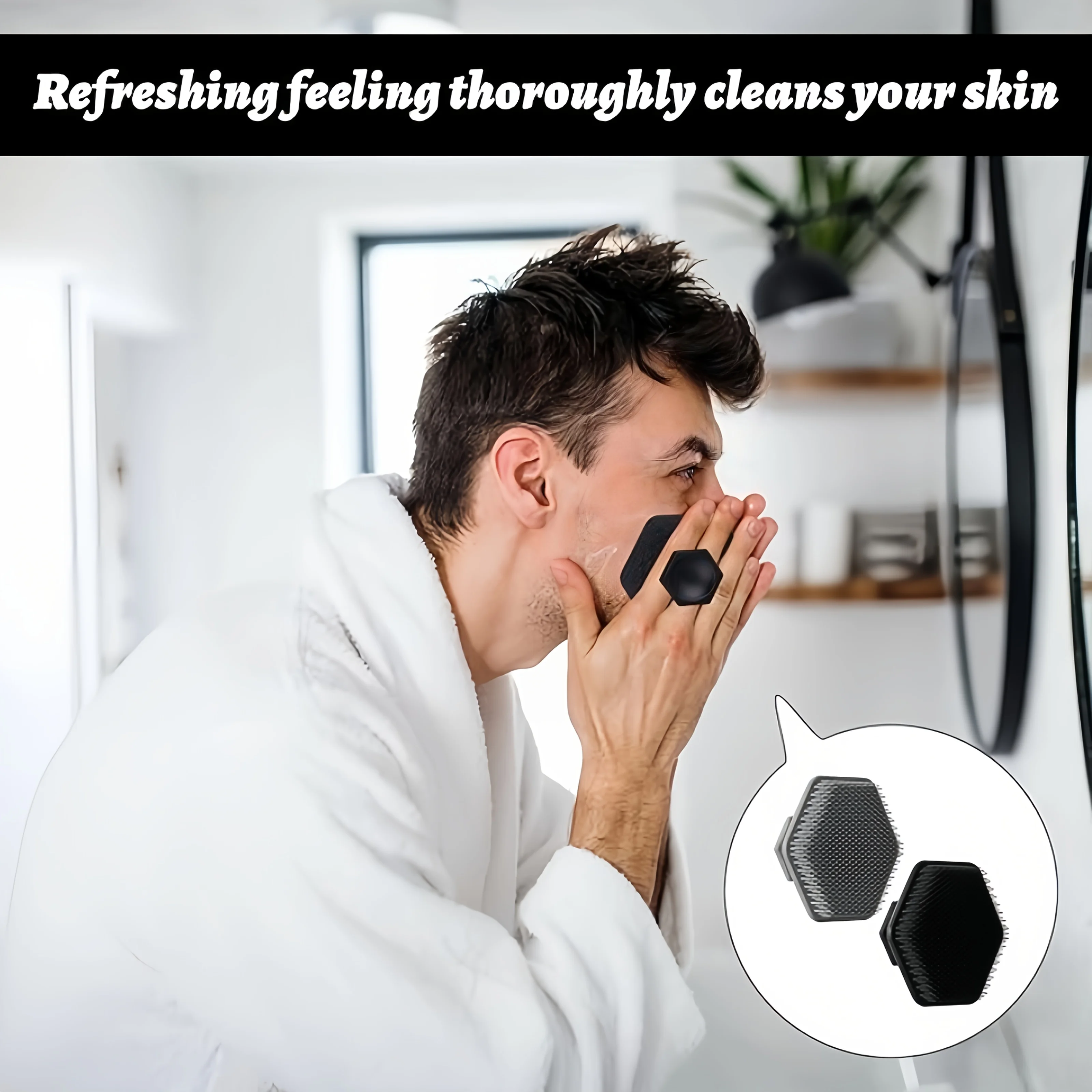 2 فرشاة تقشير الوجه من السيليكون، أداة تدليك للتنظيف العميق، مجموعة فرش تنظيف يدوية للعناية بالبشرة #5