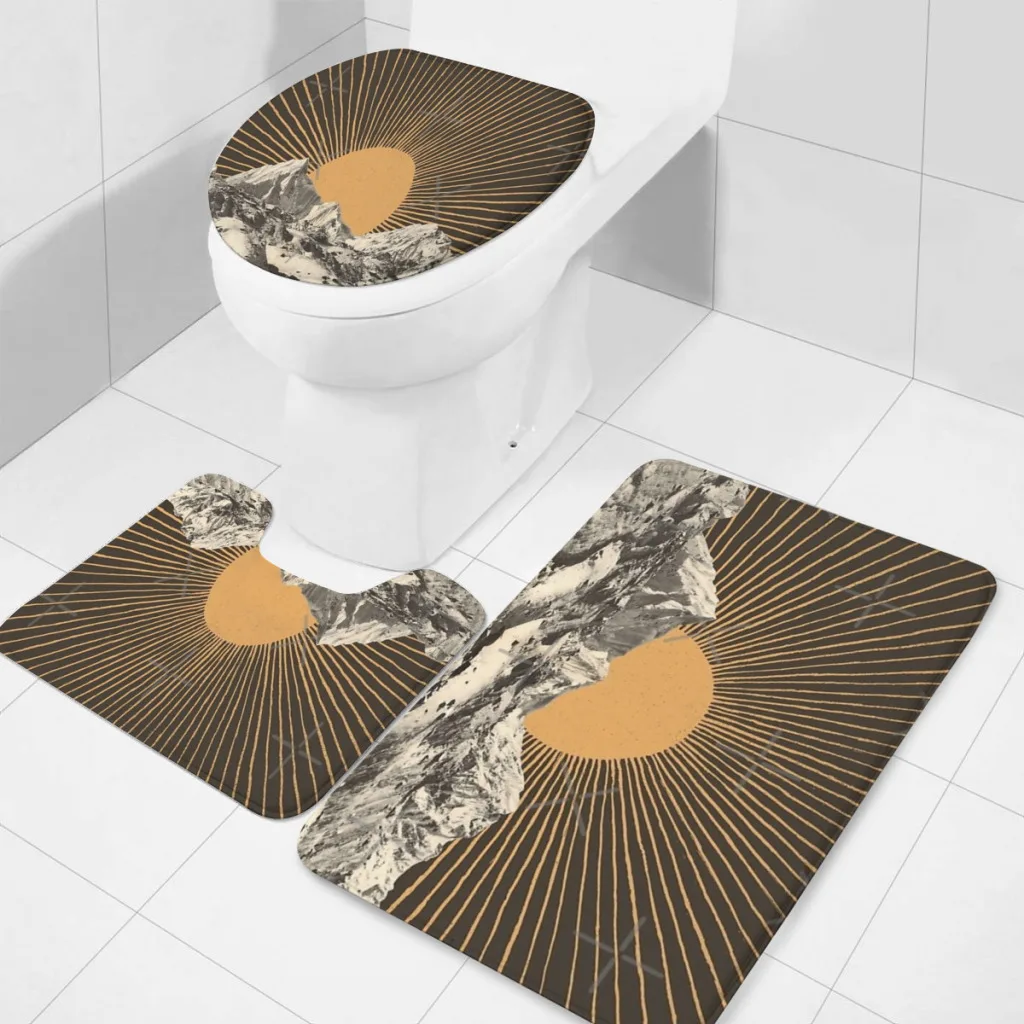 

Mountainscape 6 Bathroom Rugs Set 3 Piece U-Shaped Toilet Rug Soft Non-Slip Thick Bath Mat and Contour Toilet Rug