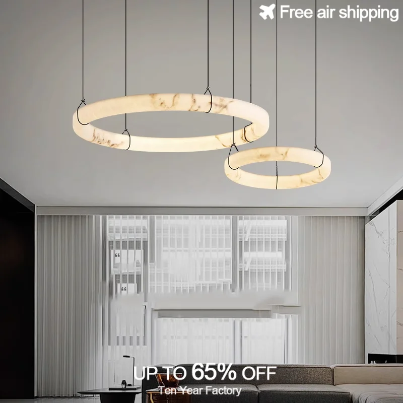 

Modern European Round Marble Chandelier Pendant Light for Kitchen Island Dining Table Living Room Bedroom Luxury Lighting