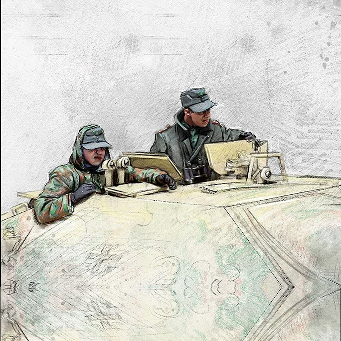 

1/35 Resin Soldier model kits figure colorless and self-assembled（Two soldiers）A-2042