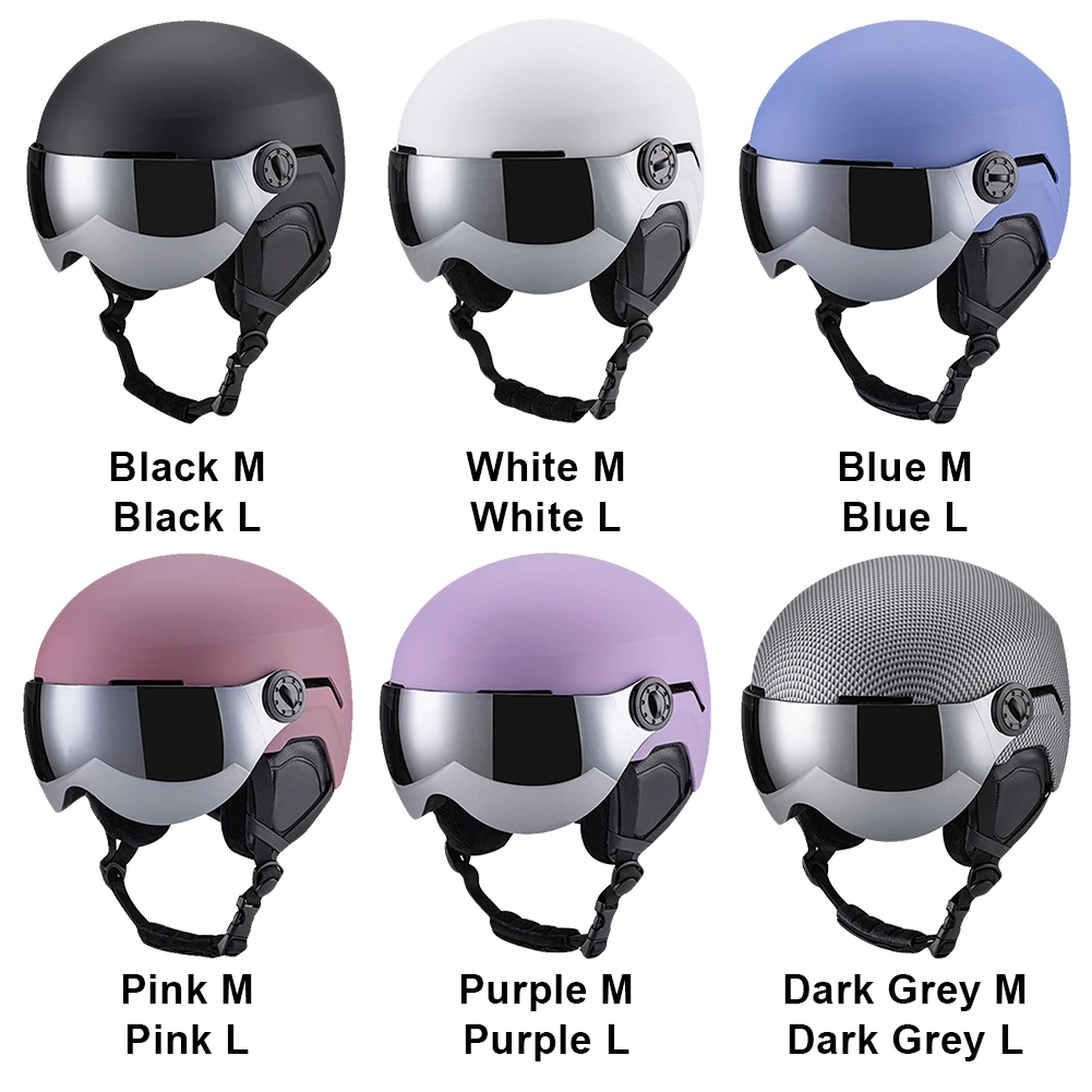 Casco de esquí Cascos de nieve unisex con gafas Casco de snowboard 7 salidas Casco protector de esquí a prueba de golpes para deportes al aire libre