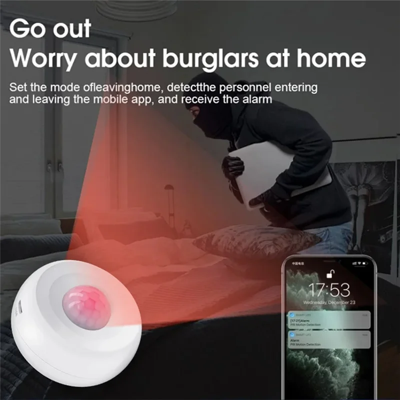 

Инфракрасный детектор движения с нежной текстурой Tuya Smart Wi-Fi, интеллектуальная система защиты мониторинга для домашней безопасности, работает для