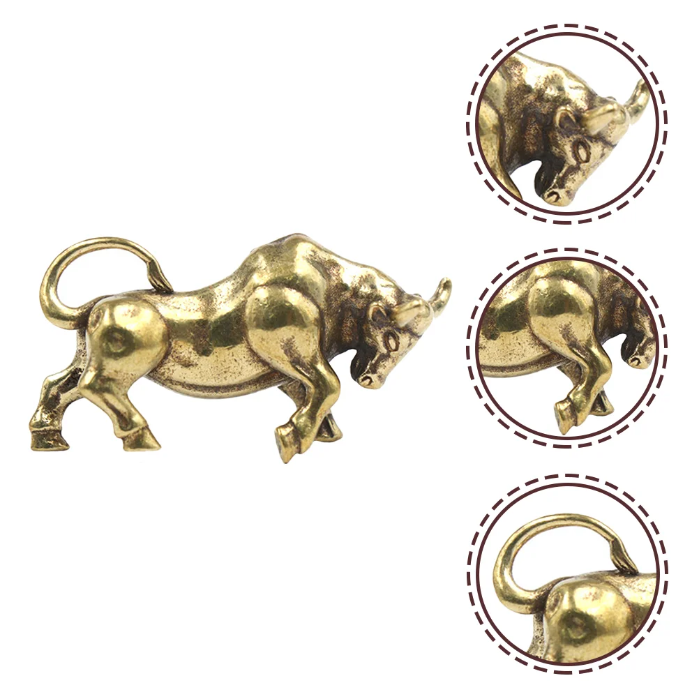 Pendant Keychain Ox Adorn Lucky Animal Making Ornament Necklace Charm Brass Bull DIY Shape Lightweight