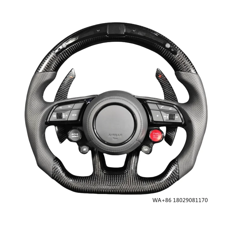 

Carbon Fiber With LED With Start Button M Sport Steering Wheel for Audi B8 B9 R8 Q5 Q3 A3 A5 A4 MK3 TTRS TTS MK