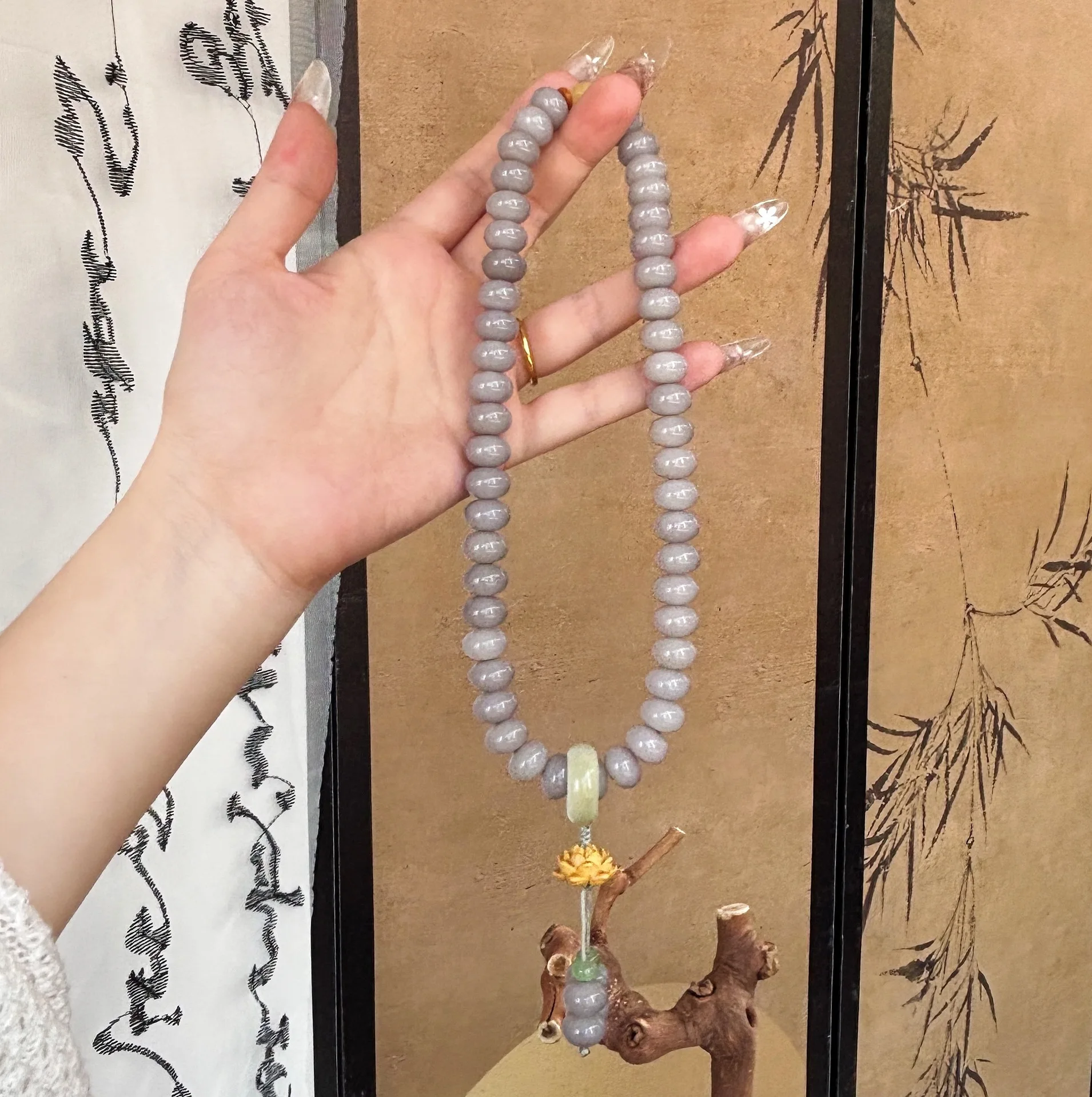 Natural bodhi root double wrap bracelet meditation prayer beads handheld spiritual jewelry lucky fortune blessing wealth charm