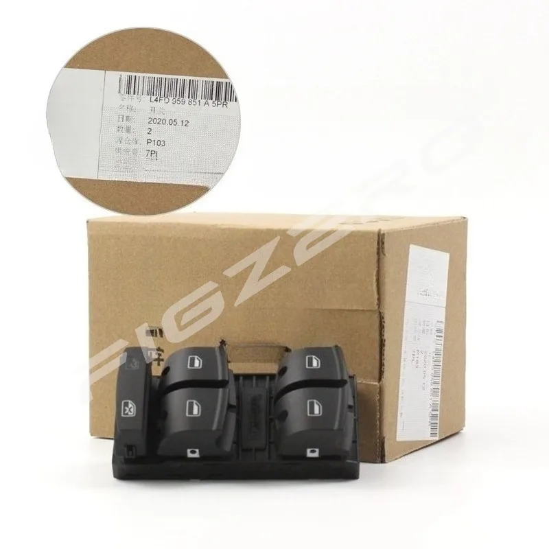 Genuine Window Regulator Switch Assembly Front Left Window Lift Switches Button L4FD 959 851 A 5PR for Audi A4L A6L Q5