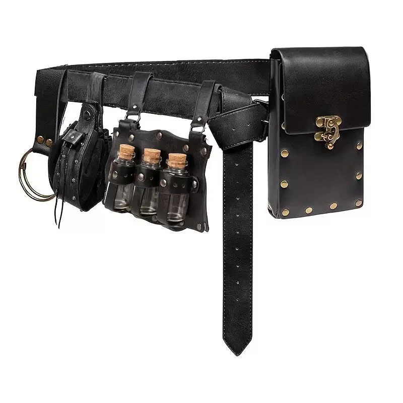 Viking Costume Accessories Set Medieval Retro Steampunk PU Leather Props Halloween Cosplay LARP Renaissance Party Role Play view 4