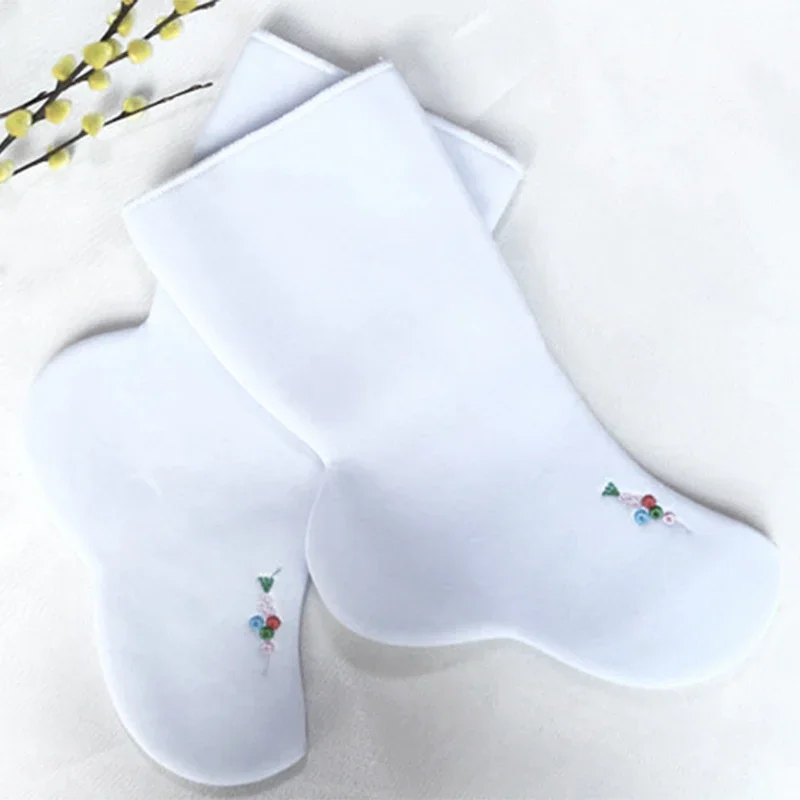 

Hanbok Flower Shoes Accessories Socks Korean National Traditional Dance Socks High Quality Embroidered White Socks