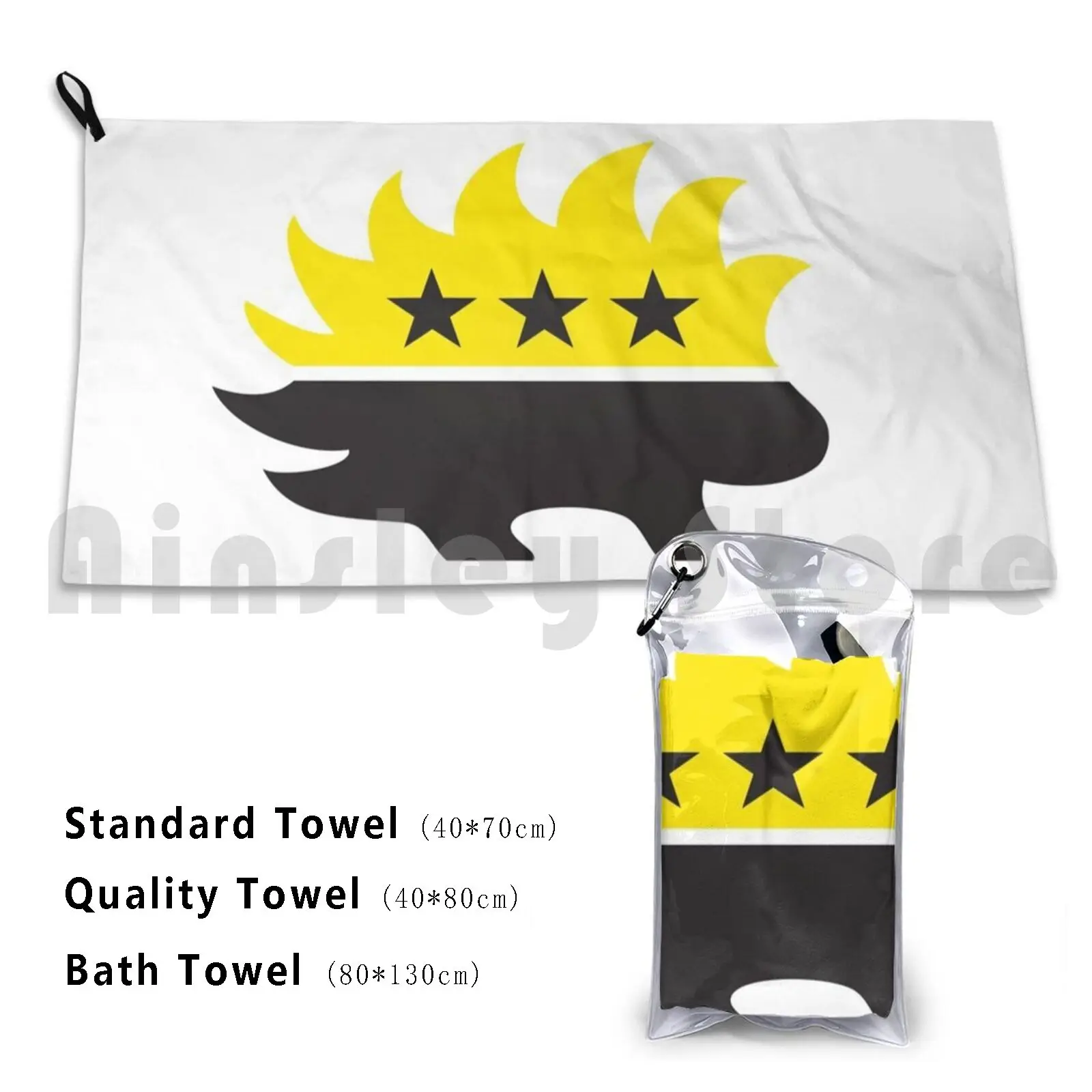 Ancap Anarchocapitalist Porcupine Black And Yellow Hd High Quality Bath Towel Beach Cushion Ancap Anarcho