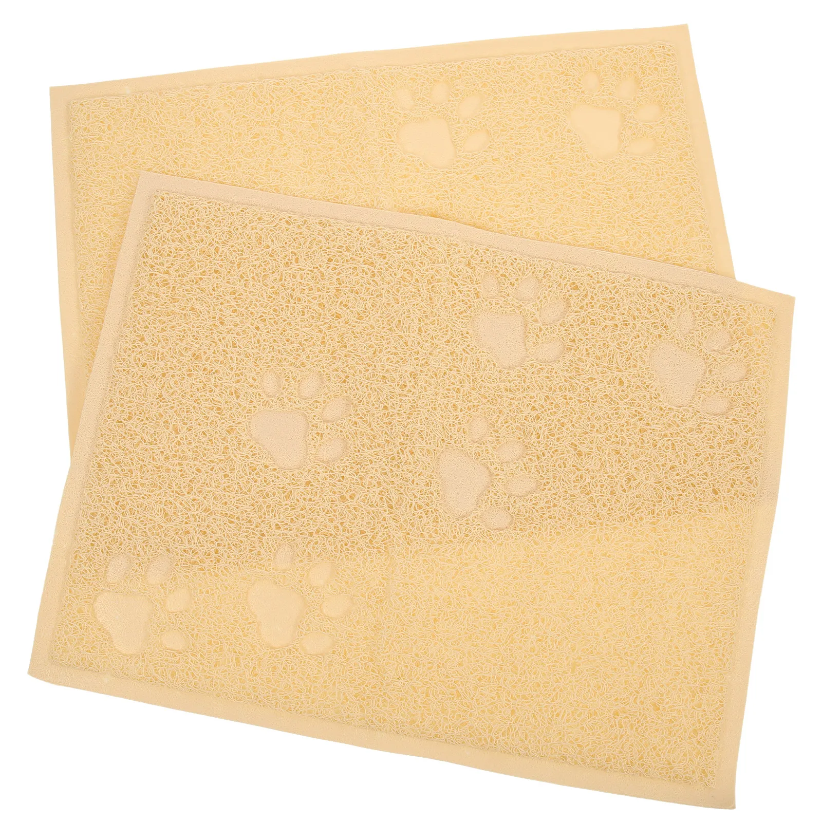 2 Pcs Litter Catching Mat Beige Protector Pet Rug Littler Mats Catcher Collection Cute view 4