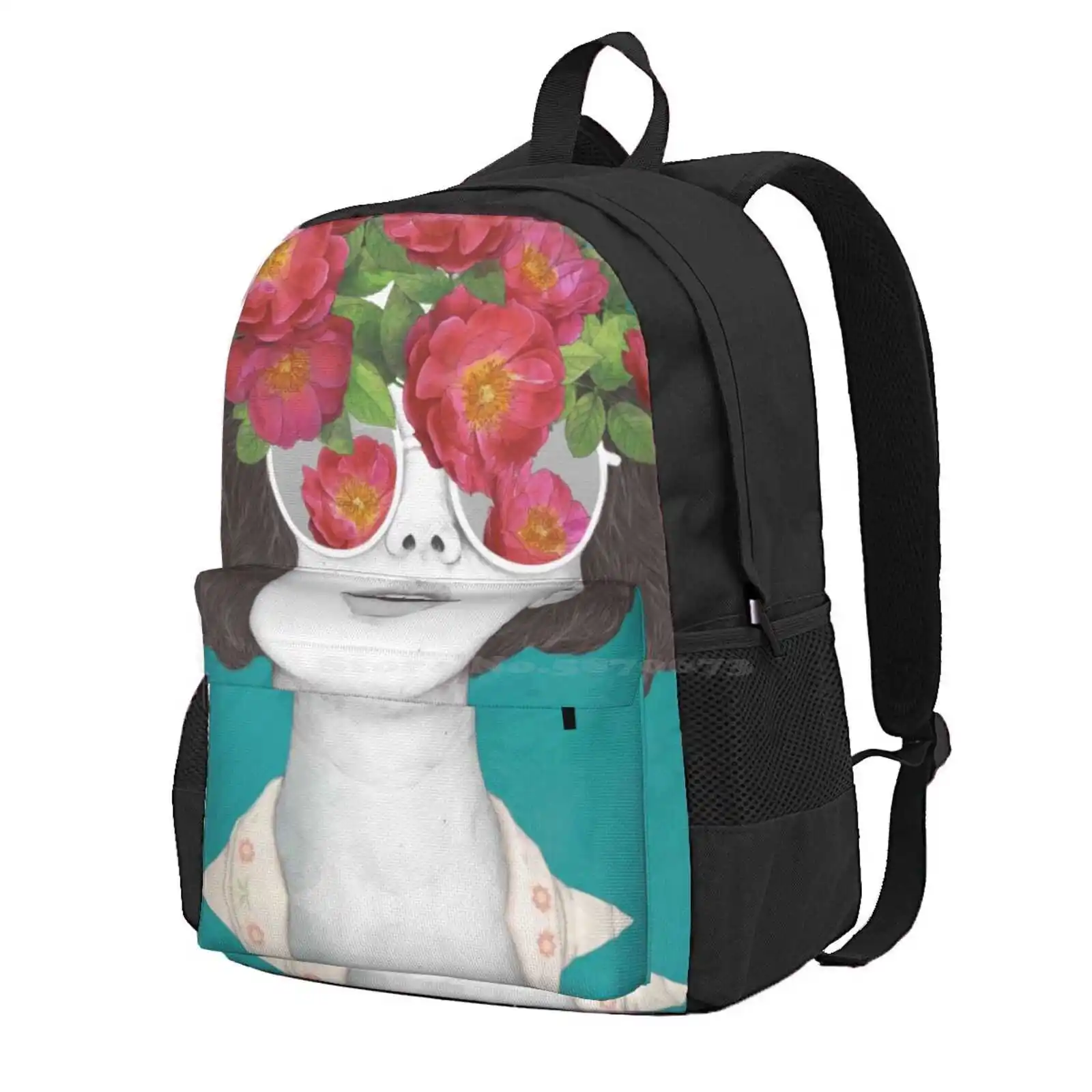 The Optimist // Rose Tinted Glasses Hot Sale Schoolbag Backpack Fashion Bags Girl Roses Floral Flowers Figure Watercolour