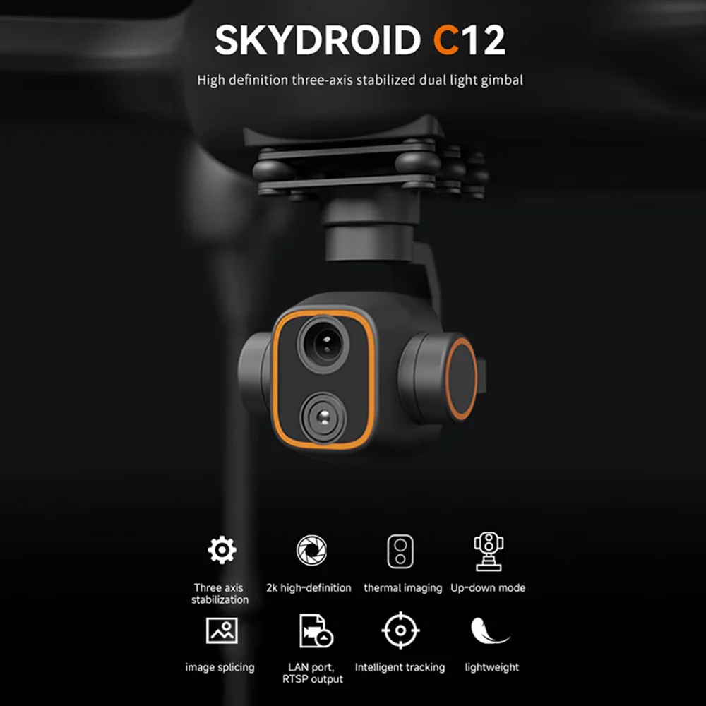 

Skydroid C12 2K High Definition Three-axis Stabilized Dual Light Gimbal Can Be Inverted