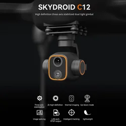 Skydroid C12 2K o wysokiej rozdzielczości trójosiowy stabilizowany Gimbal podwójne światło można odwrócić