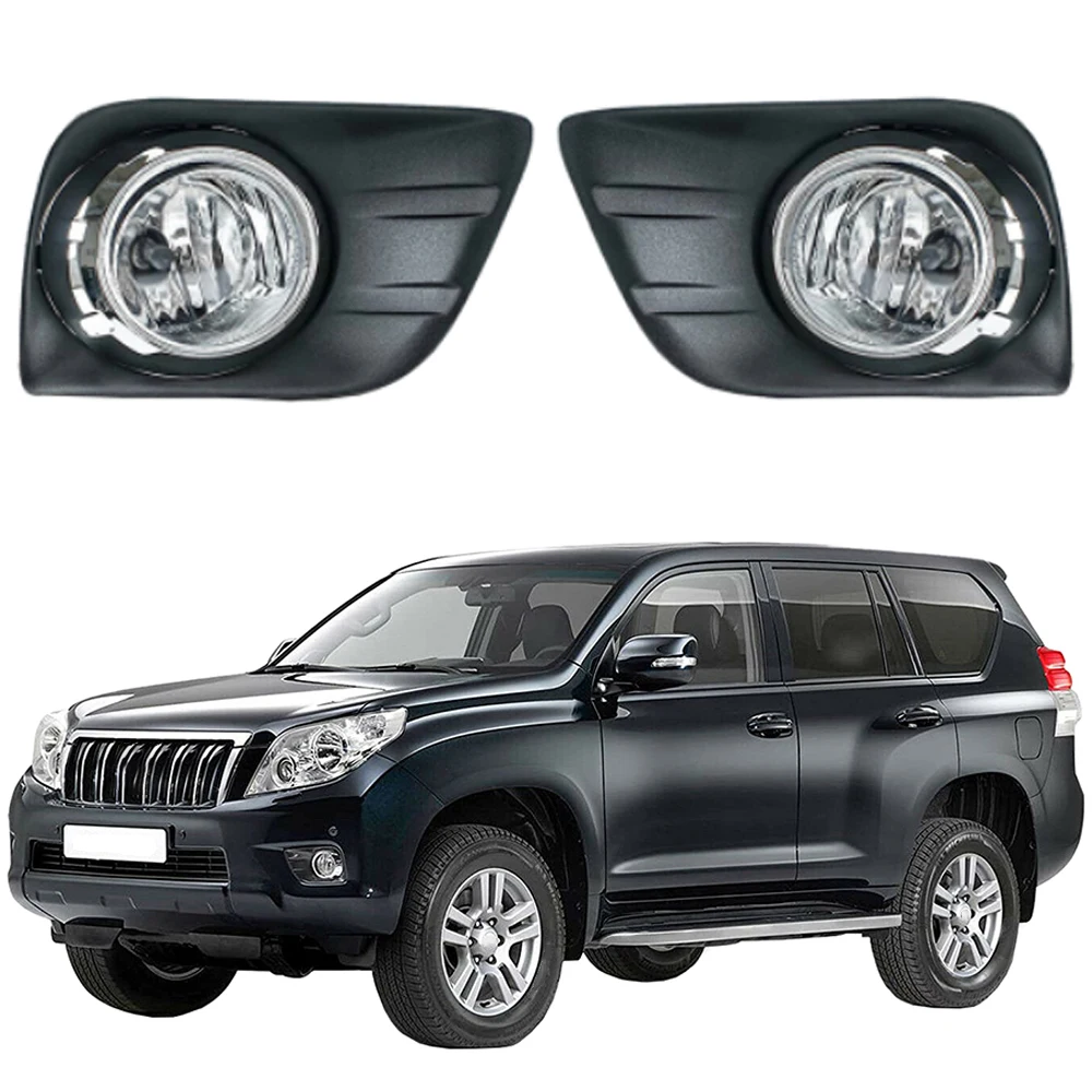 1 زوج مجموعة مصابيح الضباب الملحقات المدرجة لتويوتا لاند كروزر برادو FJ150 2010 2011 2012 2013 المصد الأمامي الضباب الخفيف #2