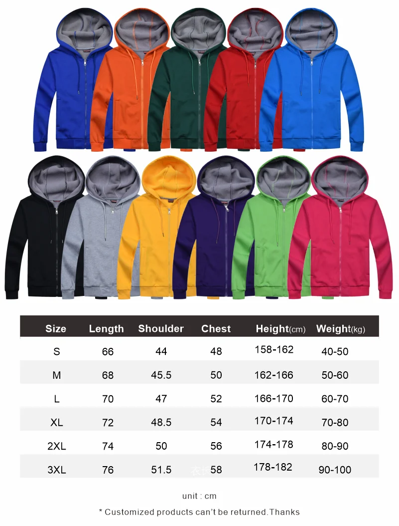 Your Own Design Text Image Customized Zipper Sweatshirt DIY Printed Embroidery Hoodie Casual Hoodie Logo Clothing Sportswear